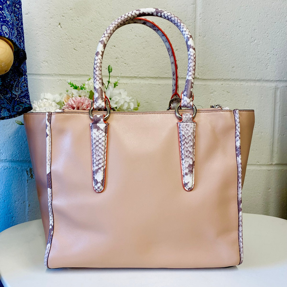 Coach F11751 Carryall in Natural Refined Leather With Python Embossed Leather Coach F11751 Carryall in Natural Refined Leather With Python Embossed Leather